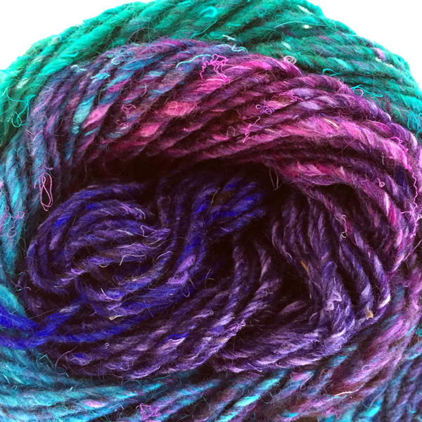Close up of Noro Silk Garden yarn colour 08